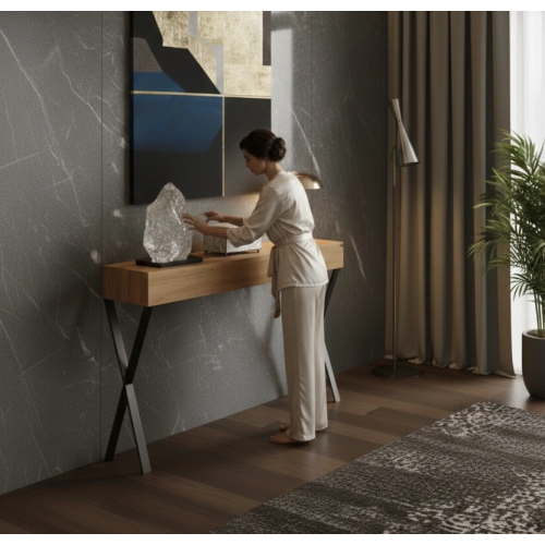 KONSOLA Z SZUFLADĄ DREWNO LITE DĄB OLCHA SKD-285